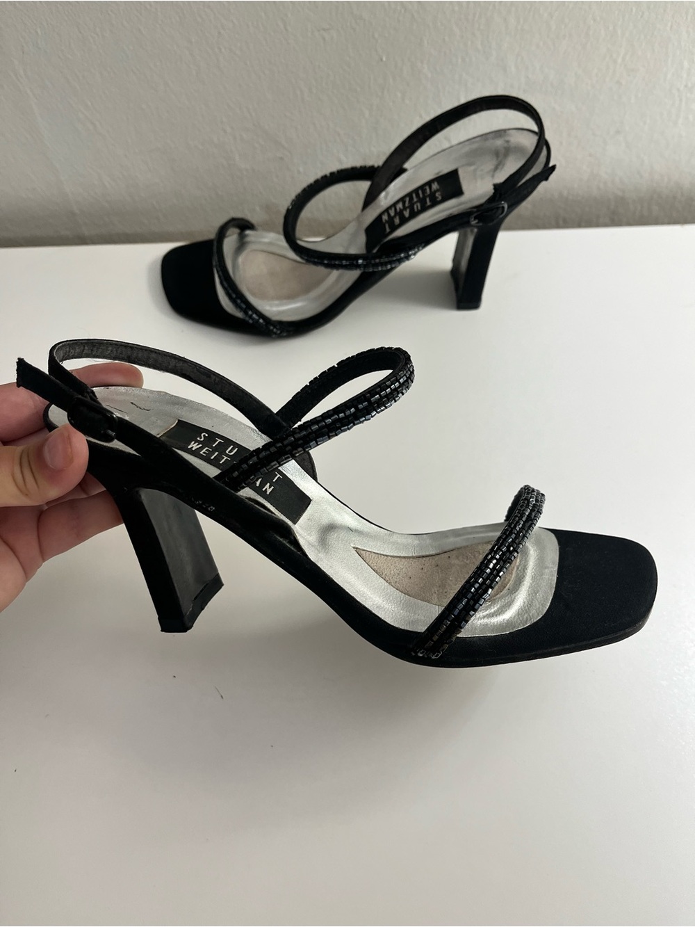 Vintage Y2K Stuart Weitzman Beaded Strappy Sandals Size 6